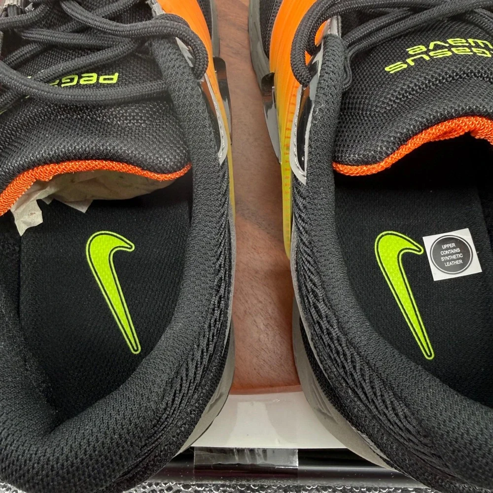 Nike Air Pegasus Wave Black Flat Pewter Mens 8.5/Womens 10 Running Shoe Sneakers